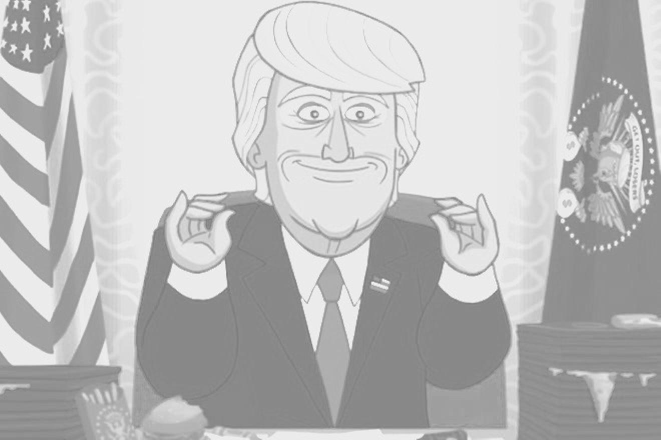 Trump caracterizado como cartoon